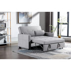 Divano letto convertibile 3-in-1 in lino da 55" con tasche portaoggetti e cuscini