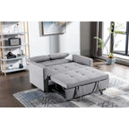 Divano letto convertibile 3-in-1 in lino da 55" con tasche portaoggetti e cuscini