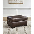 Pouf imbottito con ripiano in pelle e lati in similpelle