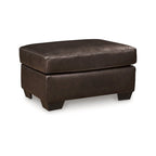Pouf imbottito con ripiano in pelle e lati in similpelle