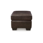 Pouf imbottito con ripiano in pelle e lati in similpelle