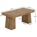 Tavolo da pranzo rettangolare da 55 pollici per 4-6 persone, piano in MDF con gambe in metallo