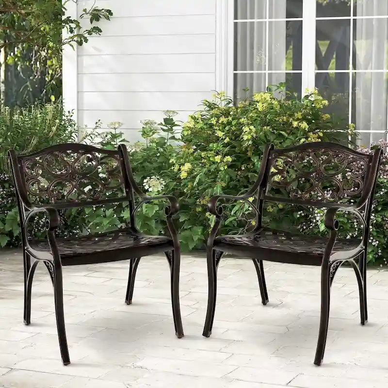 Sedie da patio in alluminio pressofuso (set da 2 o 4)