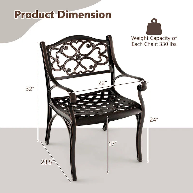 Sedie da patio in alluminio pressofuso (set da 2 o 4)