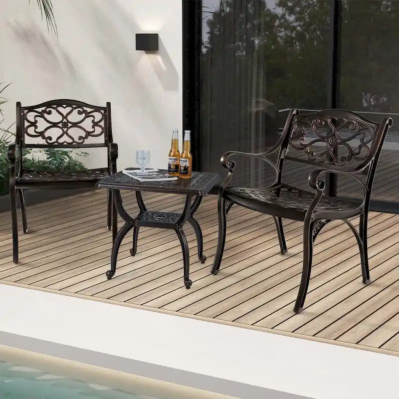 Sedie da patio in alluminio pressofuso (set da 2 o 4)