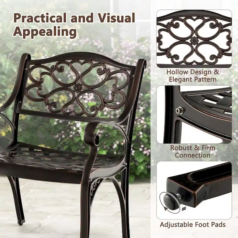 Sedie da patio in alluminio pressofuso (set da 2 o 4)