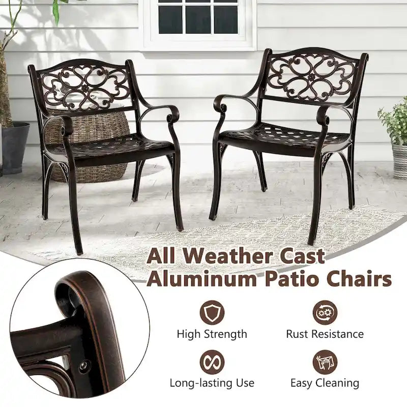 Sedie da patio in alluminio pressofuso (set da 2 o 4)