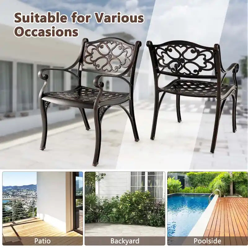 Sedie da patio in alluminio pressofuso (set da 2 o 4)