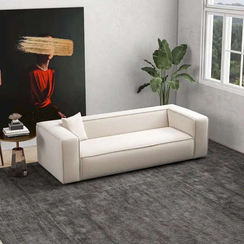Divano da salotto in bouclé stile Mid-Century Modern