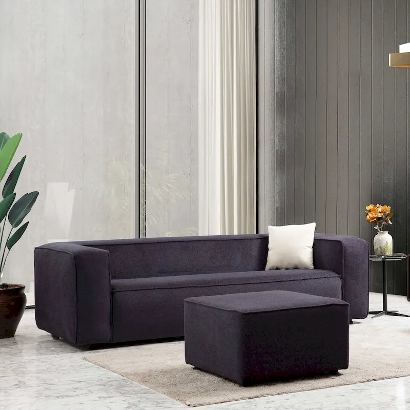 Divano da salotto in bouclé stile Mid-Century Modern