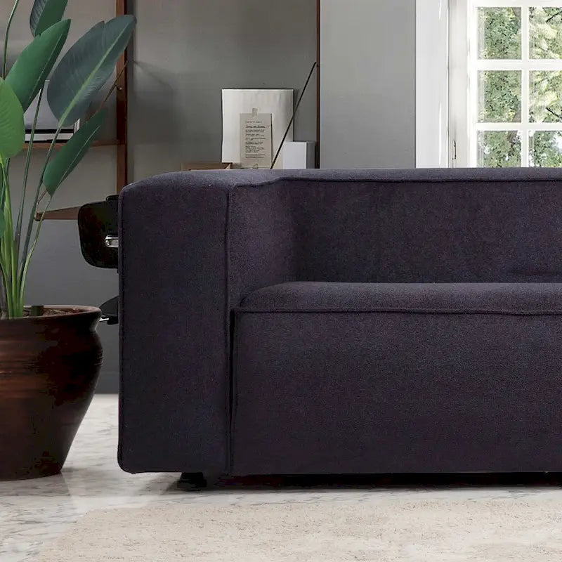 Divano da salotto in bouclé stile Mid-Century Modern