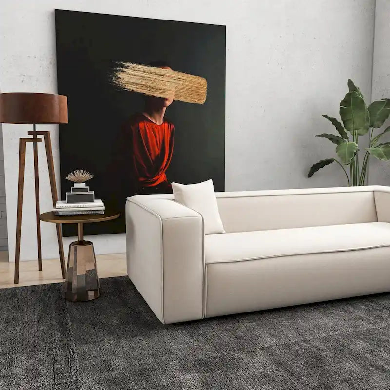 Divano da salotto in bouclé stile Mid-Century Modern