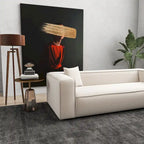 Divano da salotto in bouclé stile Mid-Century Modern