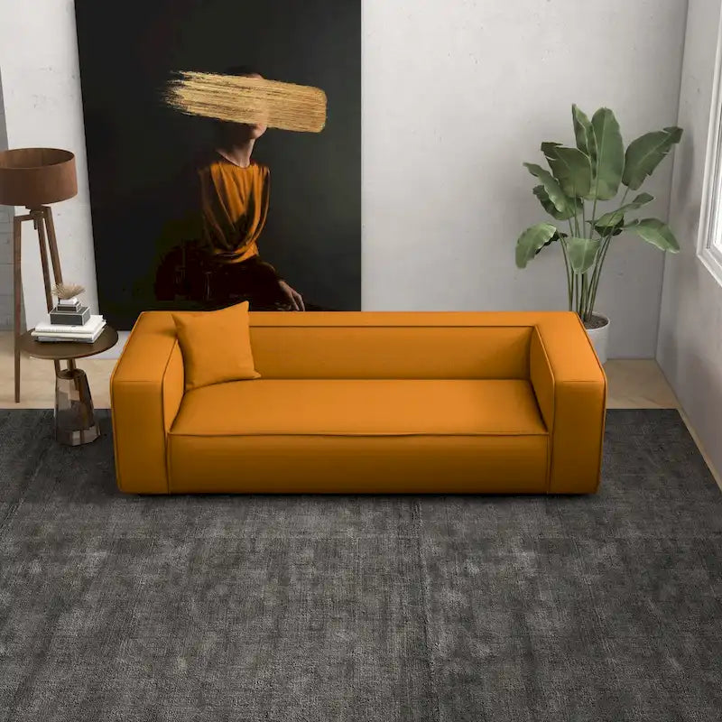 Divano da salotto in bouclé stile Mid-Century Modern