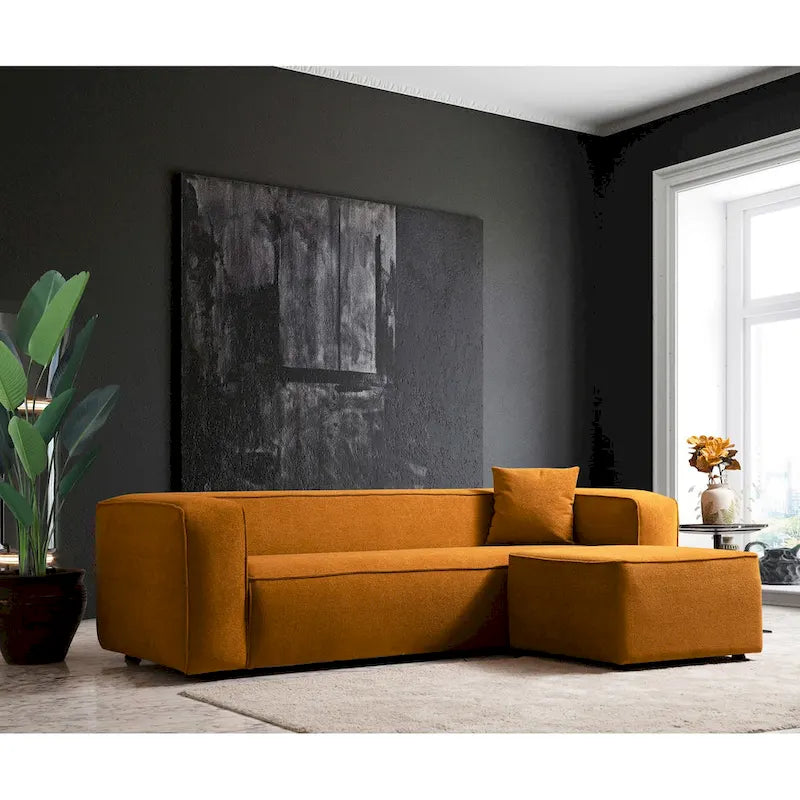 Divano da salotto in bouclé stile Mid-Century Modern