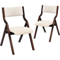 Sedie da pranzo pieghevoli con seduta e schienale imbottiti, set da 2 – Beige