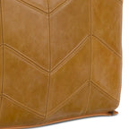 Pouf quadrato contemporaneo in pelle marrone