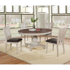 Set da pranzo rotondo con sedie - Finitura rovere anticato, 4 posti a sedere