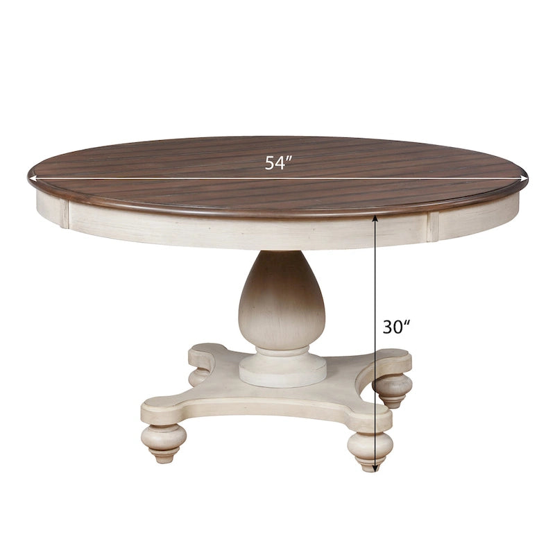 Set da pranzo rotondo con sedie - Finitura rovere anticato, 4 posti a sedere