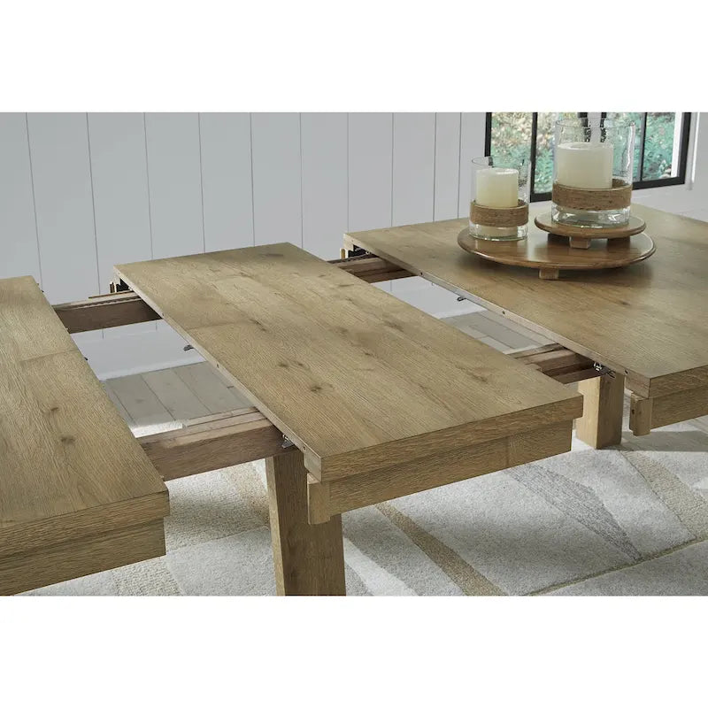 Tavolo da pranzo allungabile marrone chiaro - 44,5L x 30,13A pollici