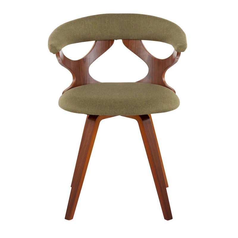 Poltroncina Mid-Century Modern con finitura noce