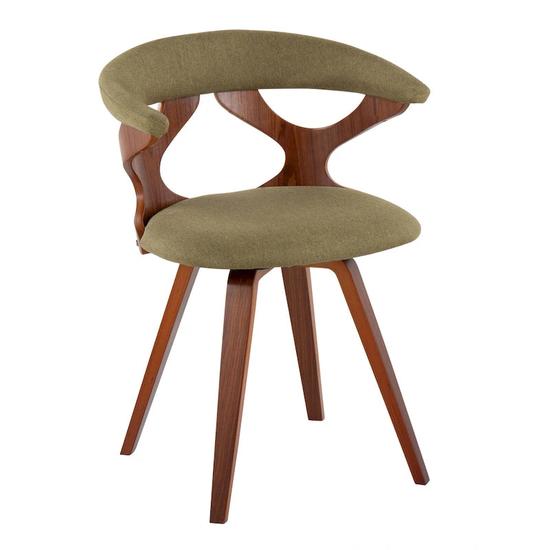Poltroncina Mid-Century Modern con finitura noce