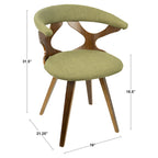Poltroncina Mid-Century Modern con finitura noce
