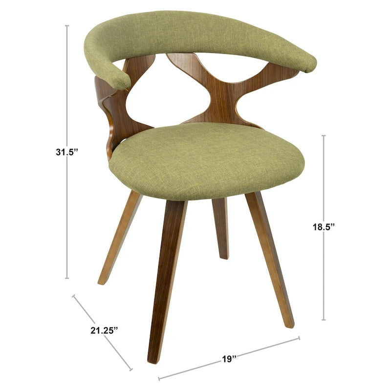 Poltroncina Mid-Century Modern con finitura noce