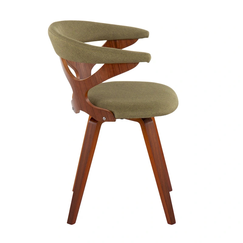 Poltroncina Mid-Century Modern con finitura noce