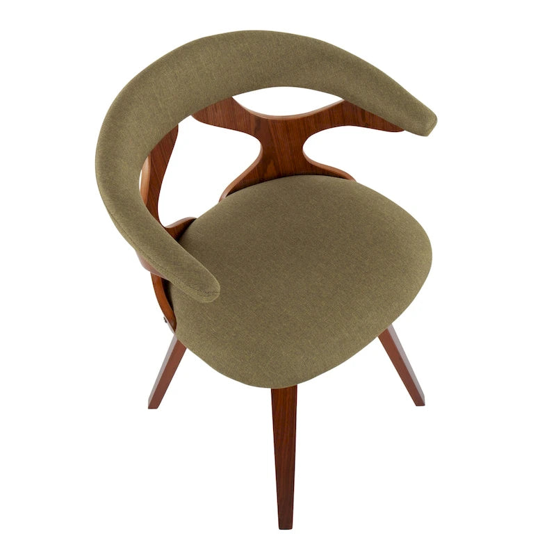 Poltroncina Mid-Century Modern con finitura noce