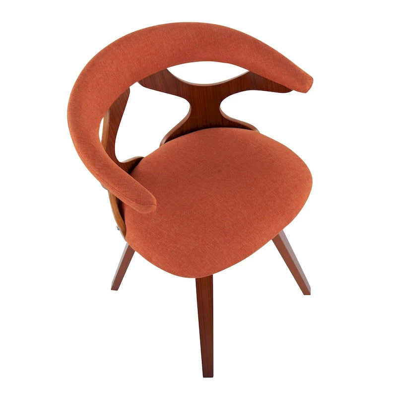 Poltroncina Mid-Century Modern con finitura noce