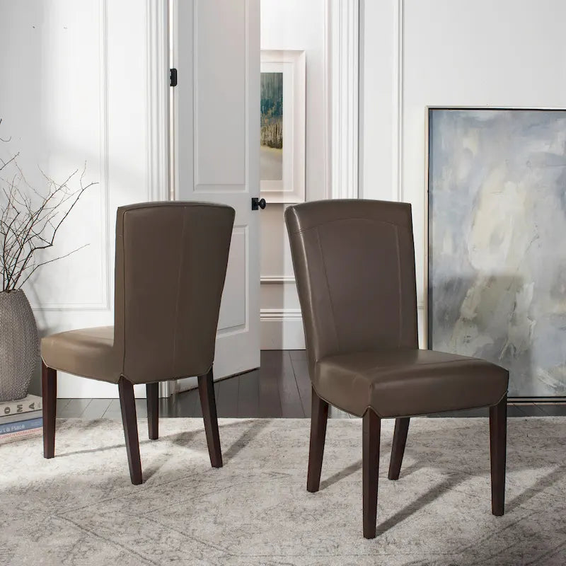 Sedia da pranzo Parsons con rivestimento in pelle marmorizzata (set da 2)
