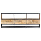 Mobile TV 120 x 30 x 45 cm Legno massello di mango con cassetti e ripiani
