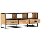 Mobile TV 120 x 30 x 45 cm Legno massello di mango con cassetti e ripiani