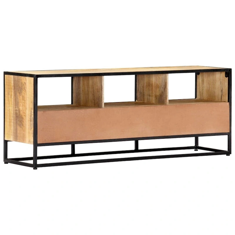 Mobile TV 120 x 30 x 45 cm Legno massello di mango con cassetti e ripiani