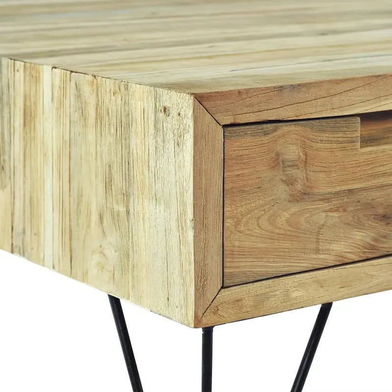 Mobile TV in Teak Massello con Cassetti e Ripiani, 120 x 35 x 35 cm