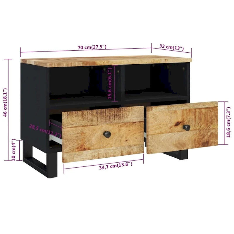 Mobile TV 70x33x46 cm Legno Massello