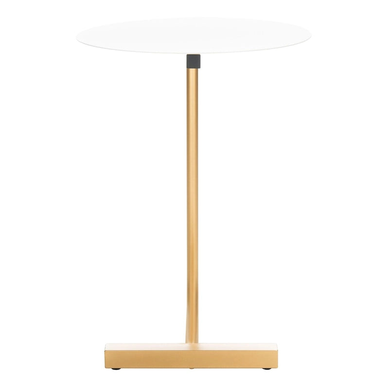 Tavolino d'appoggio rotondo a C - 45 cm L x 45 cm P x 63,5 cm H