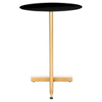 Tavolino d'appoggio rotondo a C - 45 cm L x 45 cm P x 63,5 cm H