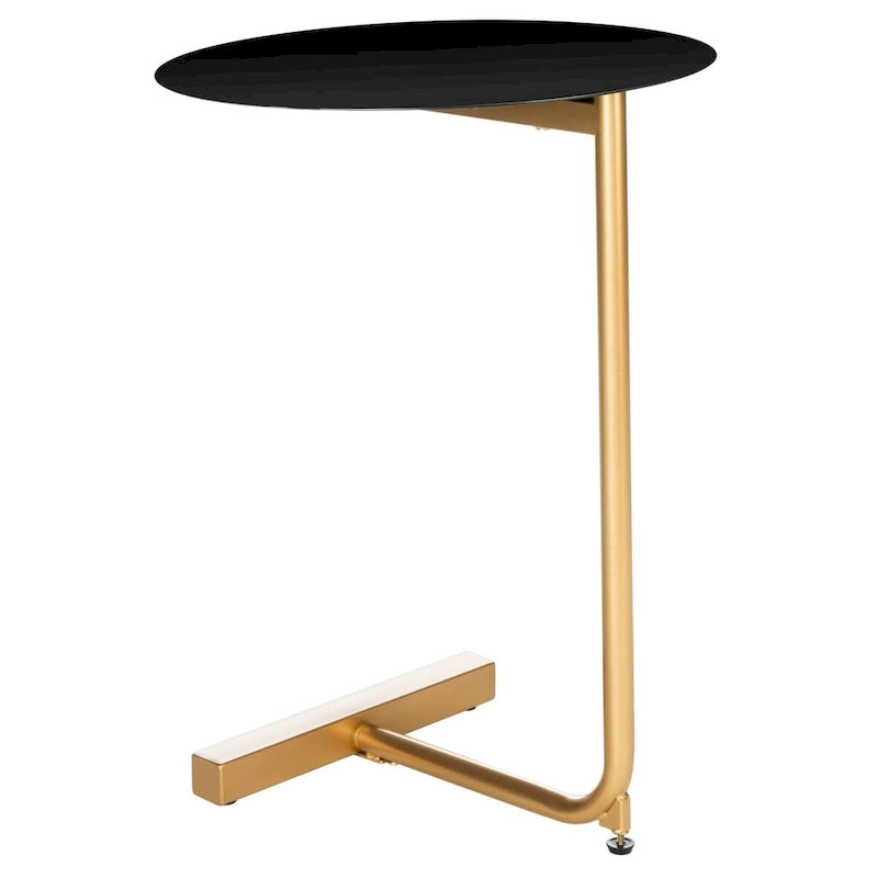 Tavolino d'appoggio rotondo a C - 45 cm L x 45 cm P x 63,5 cm H