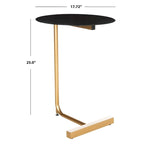 Tavolino d'appoggio rotondo a C - 45 cm L x 45 cm P x 63,5 cm H