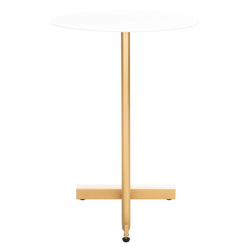 Tavolino d'appoggio rotondo a C - 45 cm L x 45 cm P x 63,5 cm H