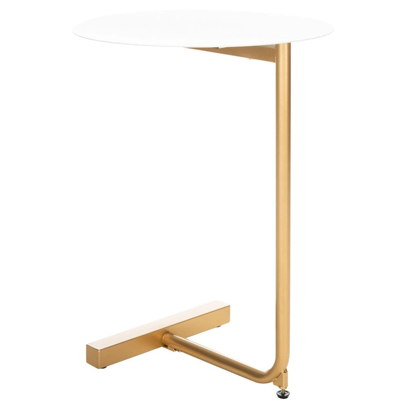 Tavolino d'appoggio rotondo a C - 45 cm L x 45 cm P x 63,5 cm H
