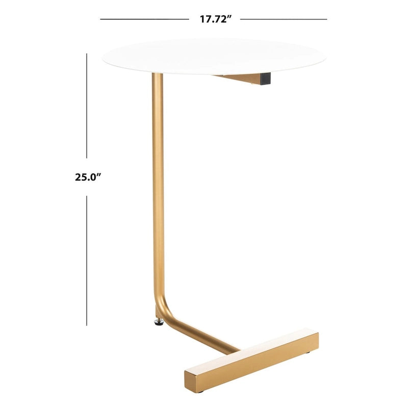 Tavolino d'appoggio rotondo a C - 45 cm L x 45 cm P x 63,5 cm H