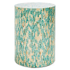 Tavolino rotondo con mosaico blu - 13,8 L x 13,8 P x 19,7 A
