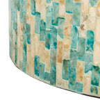 Tavolino rotondo con mosaico blu - 13,8 L x 13,8 P x 19,7 A