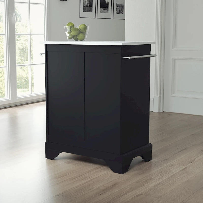 Isola da Cucina Portatile con Piano in Granito, Armadietto e Cassetto - 79L x 46P x 90A cm