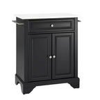 Isola da Cucina Portatile con Piano in Granito, Armadietto e Cassetto - 79L x 46P x 90A cm