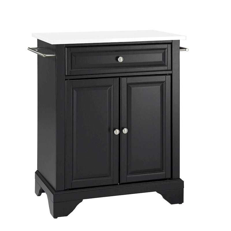 Isola da Cucina Portatile con Piano in Granito, Armadietto e Cassetto - 79L x 46P x 90A cm