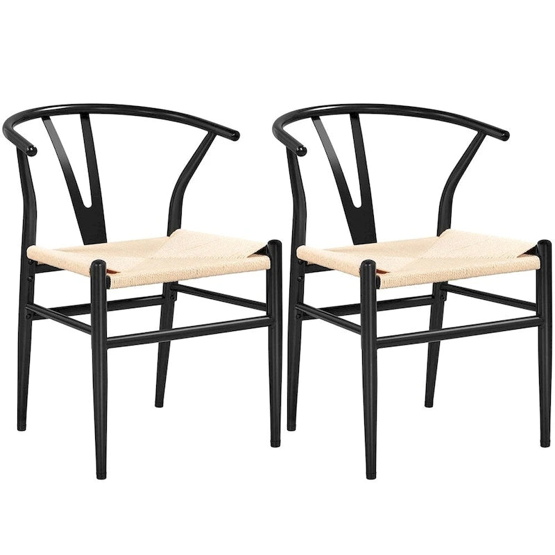 Sedia da pranzo moderna Y-Shaped Weave con struttura in metallo
